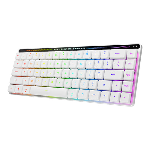 ASUS ROG Falchion RX – tastatur set skråt forfra – layoutillustration