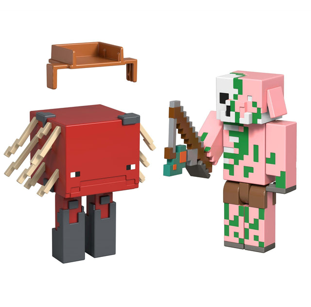 MINECRAFT CORE FIGURE 2-PACK -Zombified Piglin & Minecraft Strider Minecraft