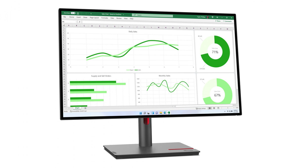 Lenovo ThinkVision P27q-30 27 2560 x 1440 (2K) HDMI DisplayPort 60Hz Pivot Skærm Lenovo