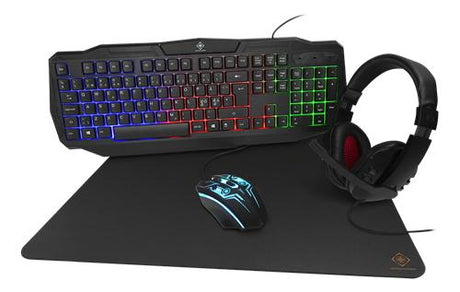 Deltaco GAM-129 - Gaming Tastatur - Mus - Headset - USB - RGB - Sort DELTACO