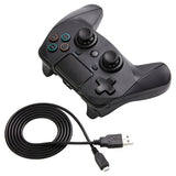 Snakebyte Game:Pad 4 S Wireless – sort controller til PS4 og PS3 – produkt og tilslutningskabel