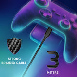 Oniverse Usb-A To Micro-Usb Charge Cable, 3 M - Black ONIVERSE