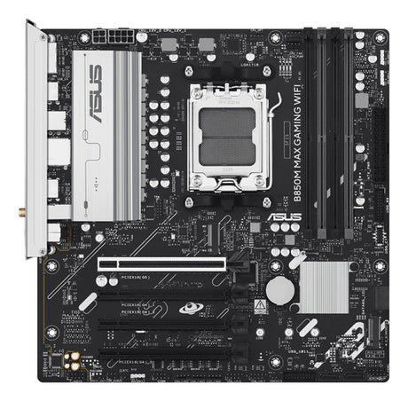 ASUS B850M MAX GAMING WIFI – processor- og RAM-sokler set ovenfra