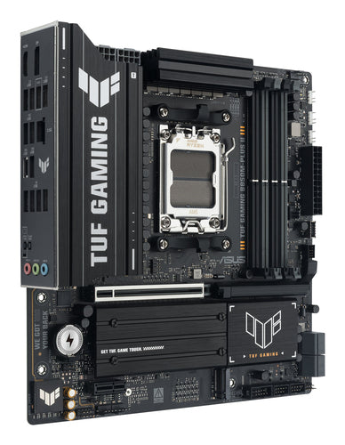 ASUS TUF GAMING B850M-PLUS II set skråt forfra