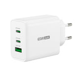 j5create 65 W GaN-oplader – 2×USB-C og USB-A – EU – Oplader med tre USB-porte