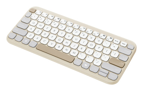 ASUS Marshmallow KW100 beige/grå – set skråt fra siden