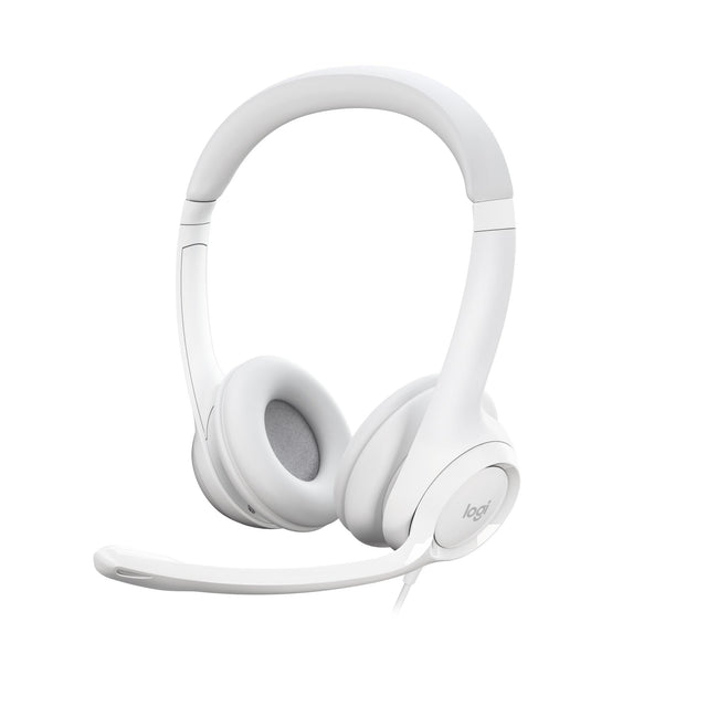 Logitech - H390 Wired Headset for PC/Laptop, Stereo Headphones with Noise Cancelling Microphone, USB-A WHITE Logitech