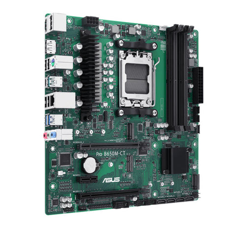 ASUS PRO B650M-CT-CSM – micro ATX AM5 bundkort – skråt ovenfra