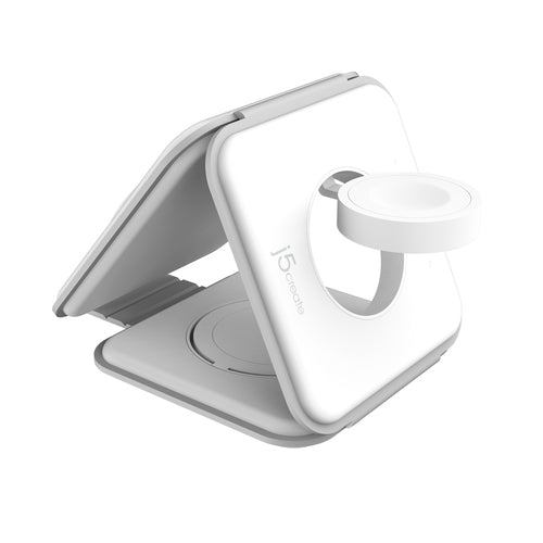 j5create JUPW3215W-N – Qi2 3-i-1 rejseoplader – Bagside med urholder