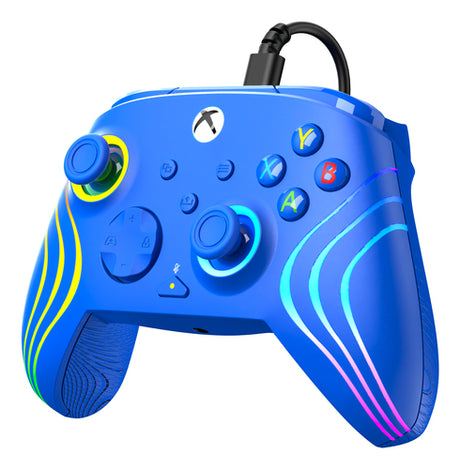 Turtle Beach Afterglow Wave Wired – Xbox/PC, blå – Set skråt fra højre