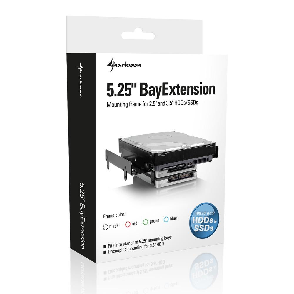 Sharkoon BayExtension Black - 5.25 to 4x2.5 / 2x2.5+1x3.5 Adapter Sharkoon