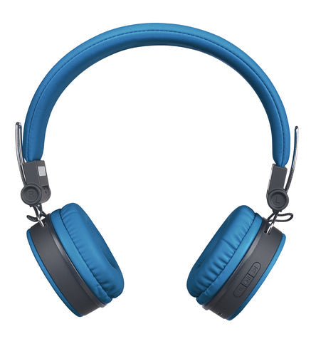 Foldbar on-ear BT headset, 3,5 mm, blå streetz