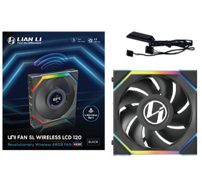 Lian Li UNI FAN SL Trådlös LCD, Svart - 120 mm