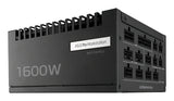 ASUS Pro WS 1600W Platinum – side og modulære kabelstik set skråt