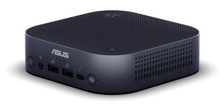 ASUS NUC 14 Pro AI Slim set fra siden og forfra