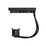 ASUS ProArt LC 240 – radiator, slanger og pumpeblok set fra siden