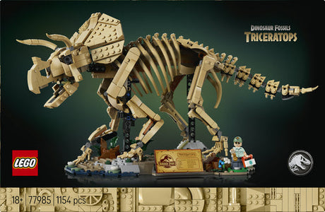LEGO Jurassic World 77985 Triceratops-fossil – emballagens forside med fossil