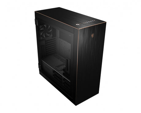 MSI MPG SEKIRA 500G – sort PC-kabinet – kabinet set skråt forfra