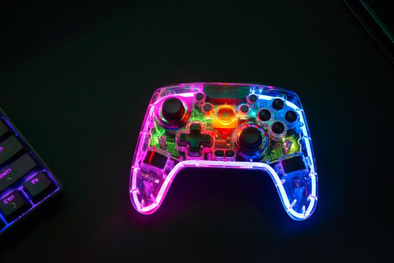 Speedlink - RAIT NX RGB Gamepad - Wireless/Wired - for PC/Android/Switch OLED/Lite, clear transparent Speedlink