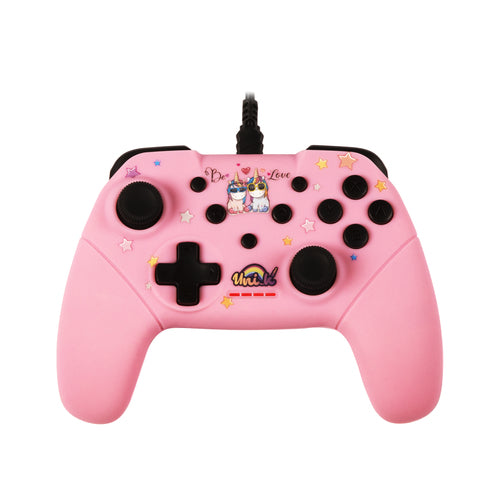 Konix Unik Be Love – kablet controller til Switch og PC – lyserød