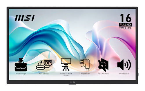 MSI PRO MP165DE E6 – skærm – Sort