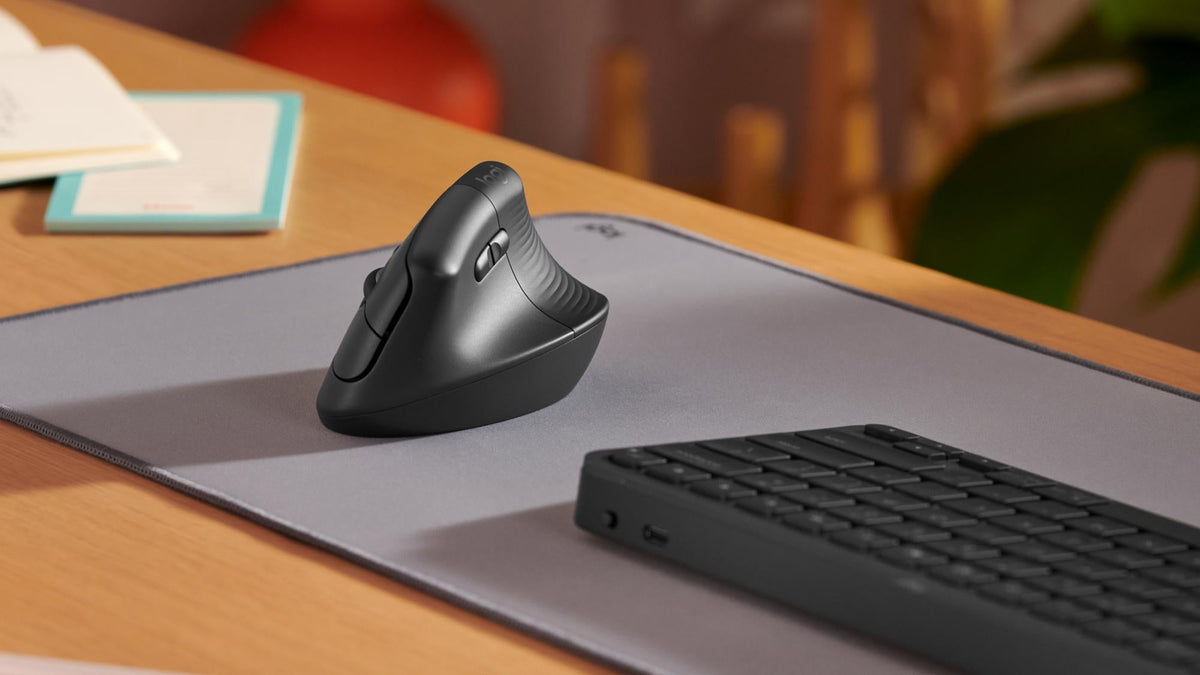 Logitech - Lift Right Vertical Ergonomic Mouse, Graphite/Black Logitech