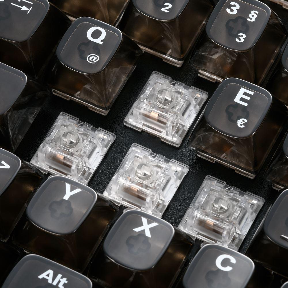 Sharkoon Crystal Shark tastatur – sort, KTT, tysk layout
