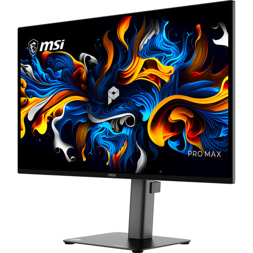 MSI PRO MAX 271UPX12G – 26,5″ skærm, 3840 × 2160, 120 Hz – forside set skråt