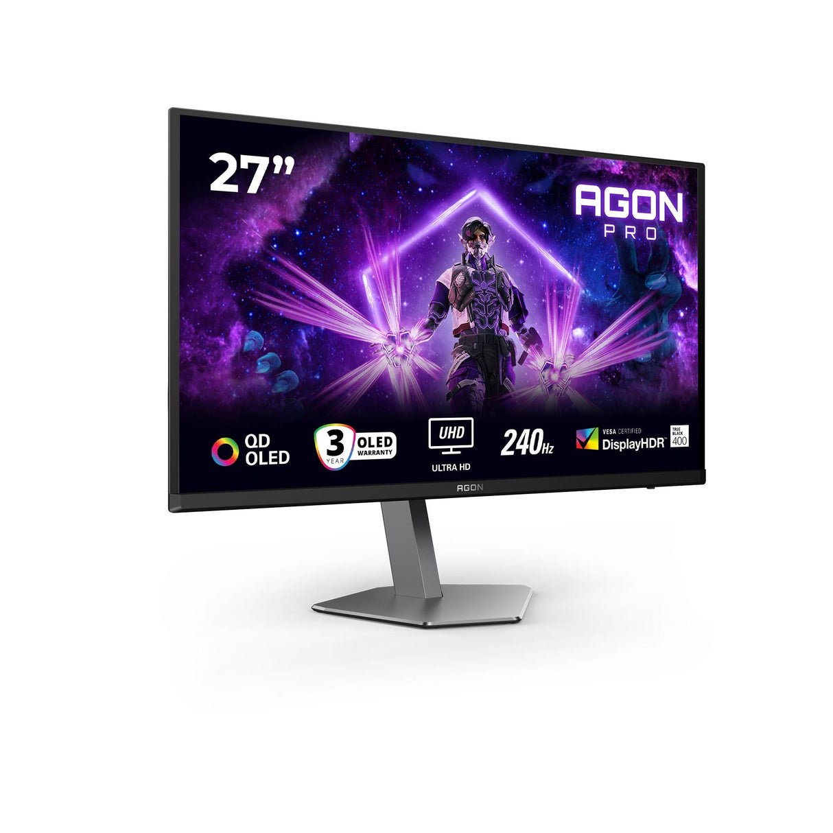 AOC AG276UZD AGON 27" QD-OLED Monitor 3840x2160/16:9/250cd/m2/0.03ms  HDMI, DP, USB, Headphone out AOC