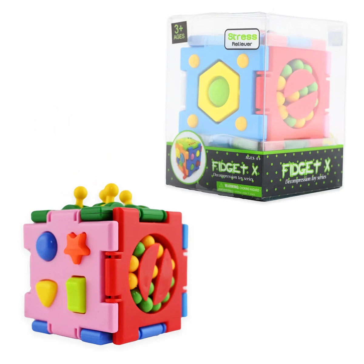 Robetoy Sensory Fidget Cube – 7 cm, assorteret