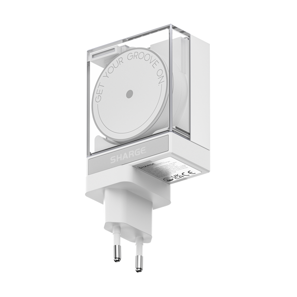 SHARGE Retractable 65 W – oplader med EU-stik – Hvid