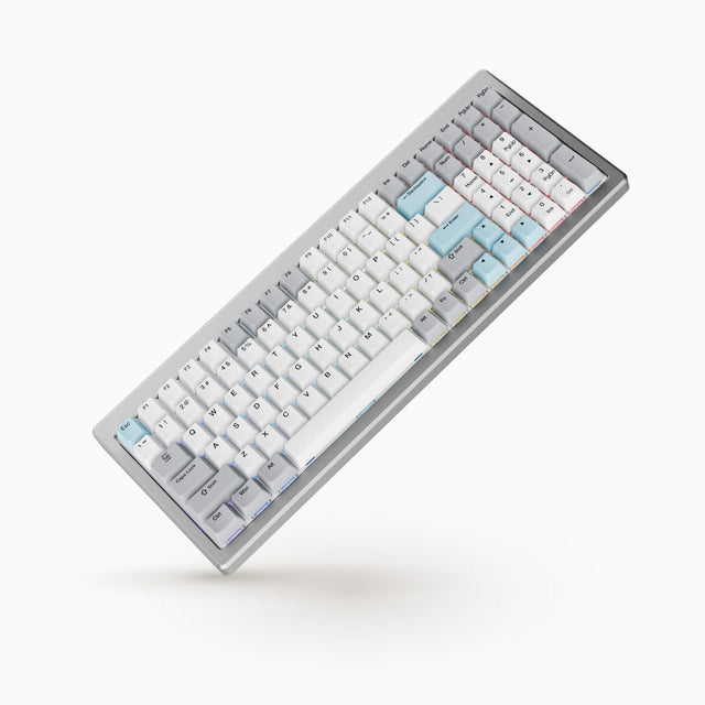 Ducky Cushion 98 - Silver - 98% - Shush Linear Switch - Alu - Nordic ISO - Tri-mode (Wireless, BT, USB) - DuckyHUB Config + VIA Support