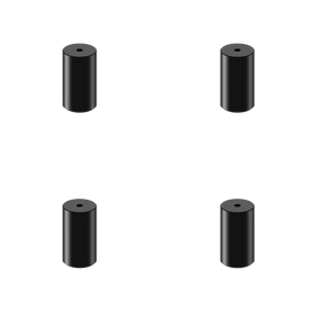 SSUPD Meshroom aluminiumsfødder – 3 cm, sort, 4 stk.