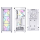 Montech Air 1000 Premium White - Midi Tower, Tempered glass, 3x 140mm+120mm ARGB fan, 2x front panels