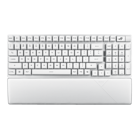 ROG Strix Scope II 96 RX Wireless – hvidt tastatur set forfra