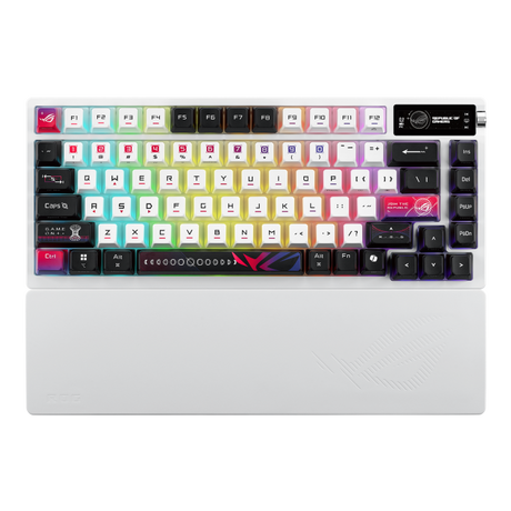 ASUS ROG Azoth X – Nordic – Hvid – tastatur set forfra