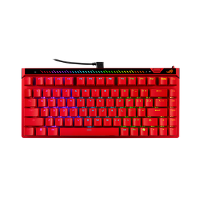 ROG Falchion Ace 75 HE Lava Red tastatur set forfra; illustrationen viser internationalt layout