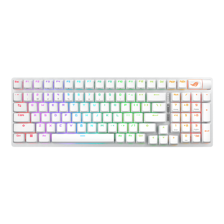 ASUS ROG Strix Scope II 96 Wireless – Fransk AZERTY – Hvid – tastatur set forfra