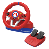 HORI Mario Kart Racing Wheel Pro Mini – rent produktbillede af rat og pedaler; gearskifter er vist separat i galleriet