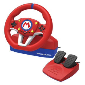 HORI Mario Kart Racing Wheel Pro Mini – rent produktbillede af rat og pedaler; gearskifter er vist separat i galleriet