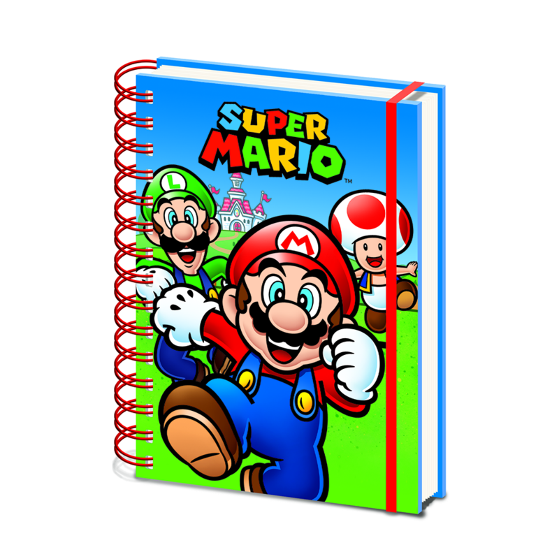 Super Mario Kop - Notesbog - Nøglering og Bordskåner Sæt