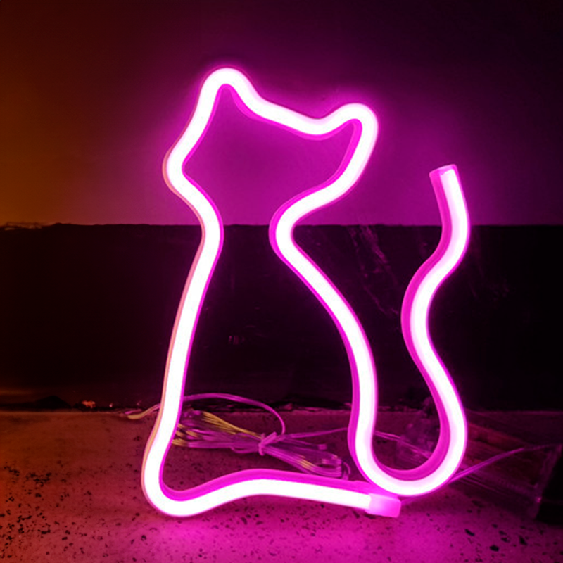 Kat Neon LED Lampe Pink