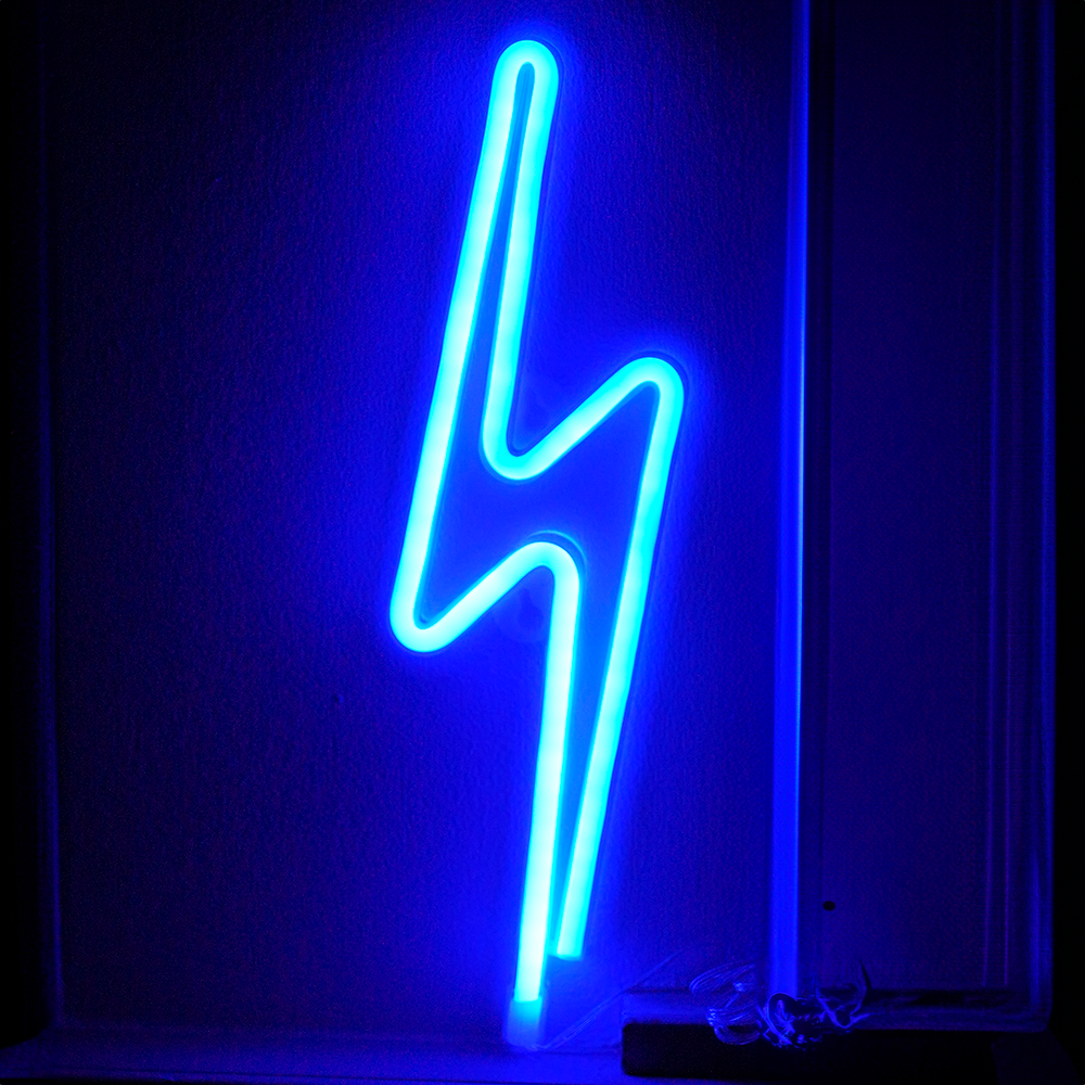 Lightning Bolt LED Lampe Blå – Geekd