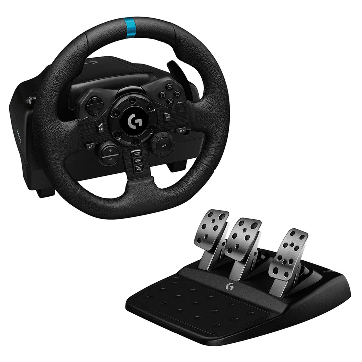 Logitech - G923 Racing Wheel and Pedals for PS5, PS4 and PC - USB ( Broken Box) Logitech