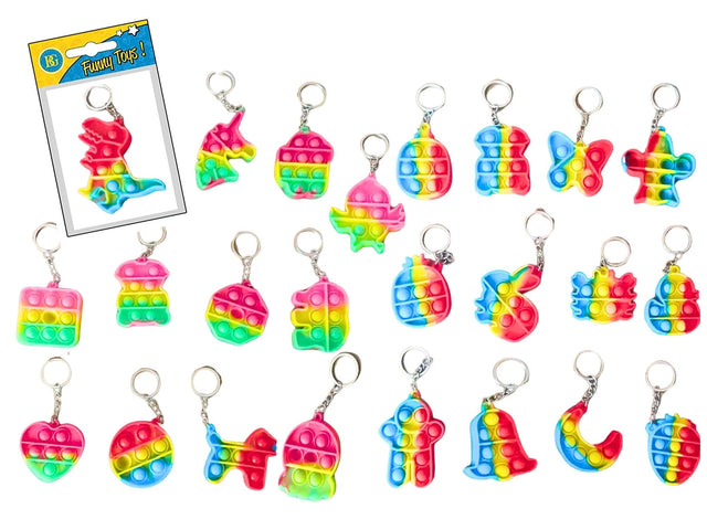 Pop-it Puzzle Game Nøglering 6 x 5 cm – Assorteret Geekd