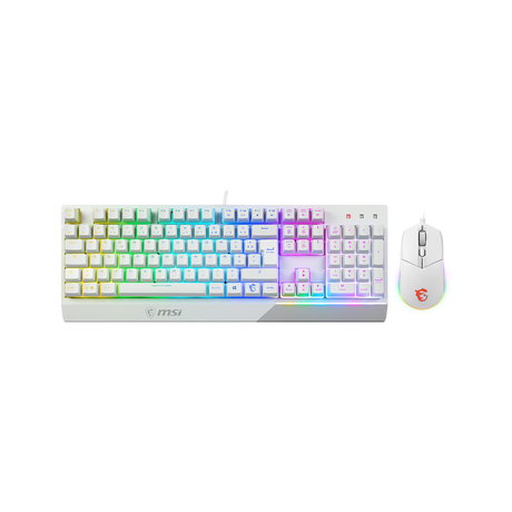 MSI Vigor GK30 Combo White med fransk AZERTY-layout og hvid GM11-mus