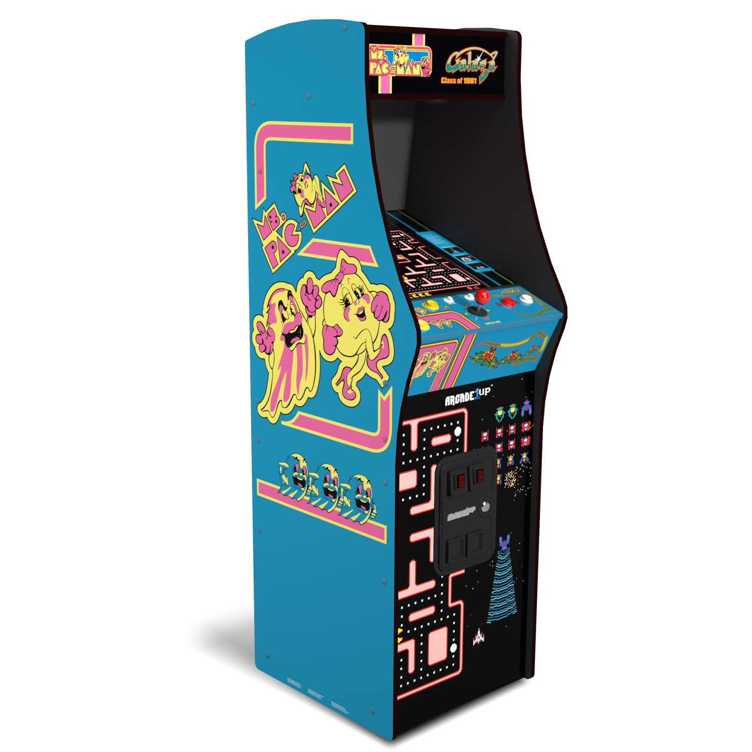ARCADE 1 UP MS. PAC-MAN VS GALAGA CLASS OF 81 DELUXE ARCADE MACHINE