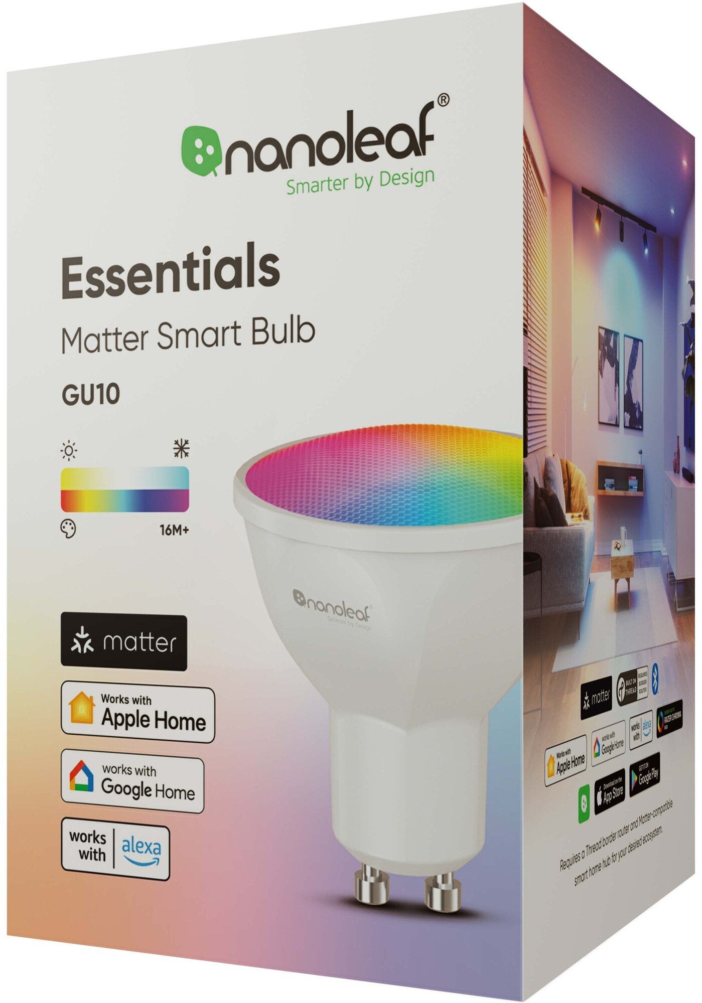 Nanoleaf - Essentials Smart GU10 Matter (NF080B02-1GU10) Nanoleaf