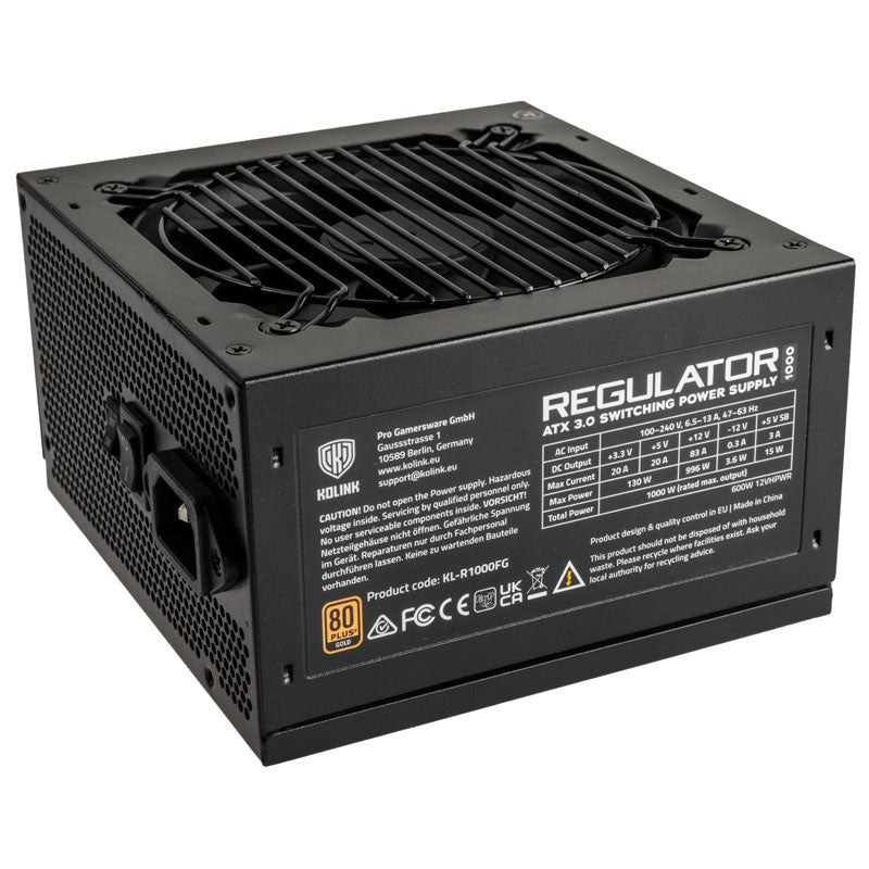 Kolink KL-R1000FG PSU. Gen5. Gold - 1000W, ATX 3.0, 600W 12VHPWR