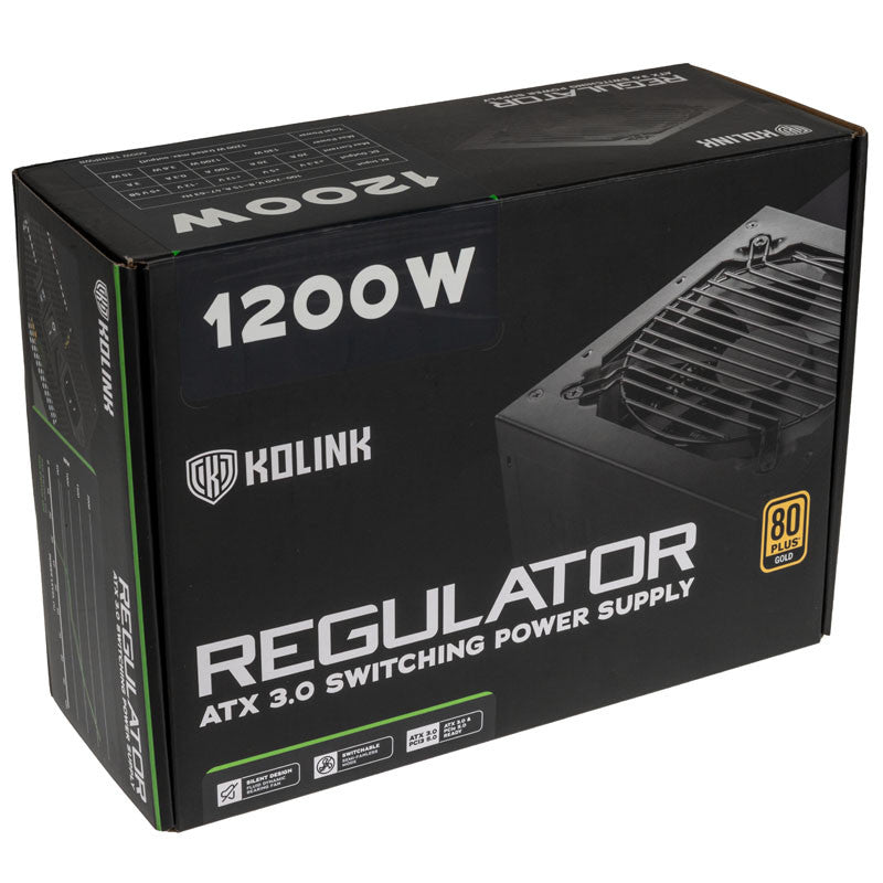 Kolink KL-R1200FG PSU. Gen5. Gold - 1200W, ATX 3.0, 600W 12VHPWR